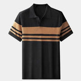 George™ | Karamelinis dryžuotas polo marškinėlis