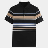 Kasper™ | Dryžuotas Polo Marškinėliai su Saulėlydžio Motyvu