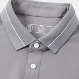 Klaus™ | Plieninė pilka polo marškiniai