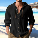 Teet | Vienos spalvos vyriška palaidinė su gobtuvu ir ilgomis rankovėmis